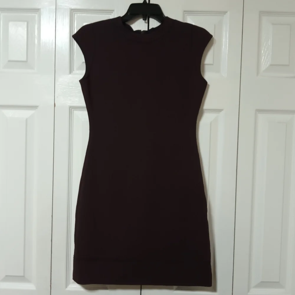 Theory Embroidered Cap Sleeve Admiral Crepe Shift Dress